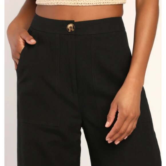 LULUS Women's Jet Stream Black High-Waisted Wide-Leg Pants - Medium - Picture 3 of 8